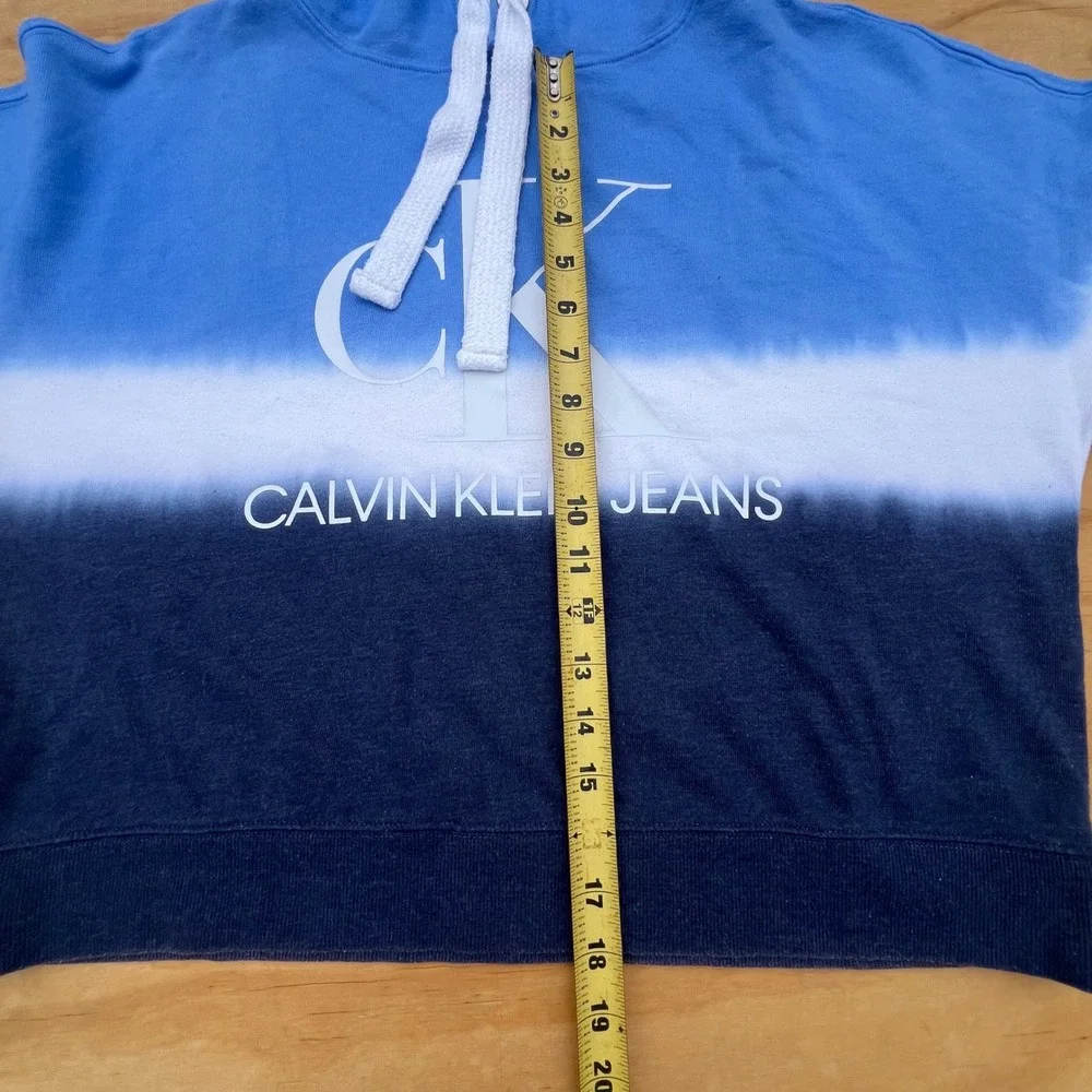 Gap Kids Blue Tie Dye Logo Pullover Hoodie Sweatshirt Boys Size XL 12-14